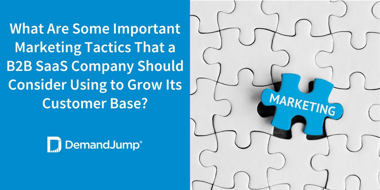 What Are Some Important Marketing Tactics That a B2B SaaS Company Should Consider Using to Grow Its Customer Base?